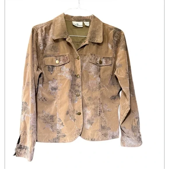 Erin London Vintage Floral Tan Jacket - Picture 1 of 4